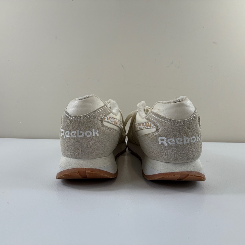 Reebok Beige and Gray Sneakers with Cheetah Pattern Accents‎ Sz 3 - Picture 5 of 13